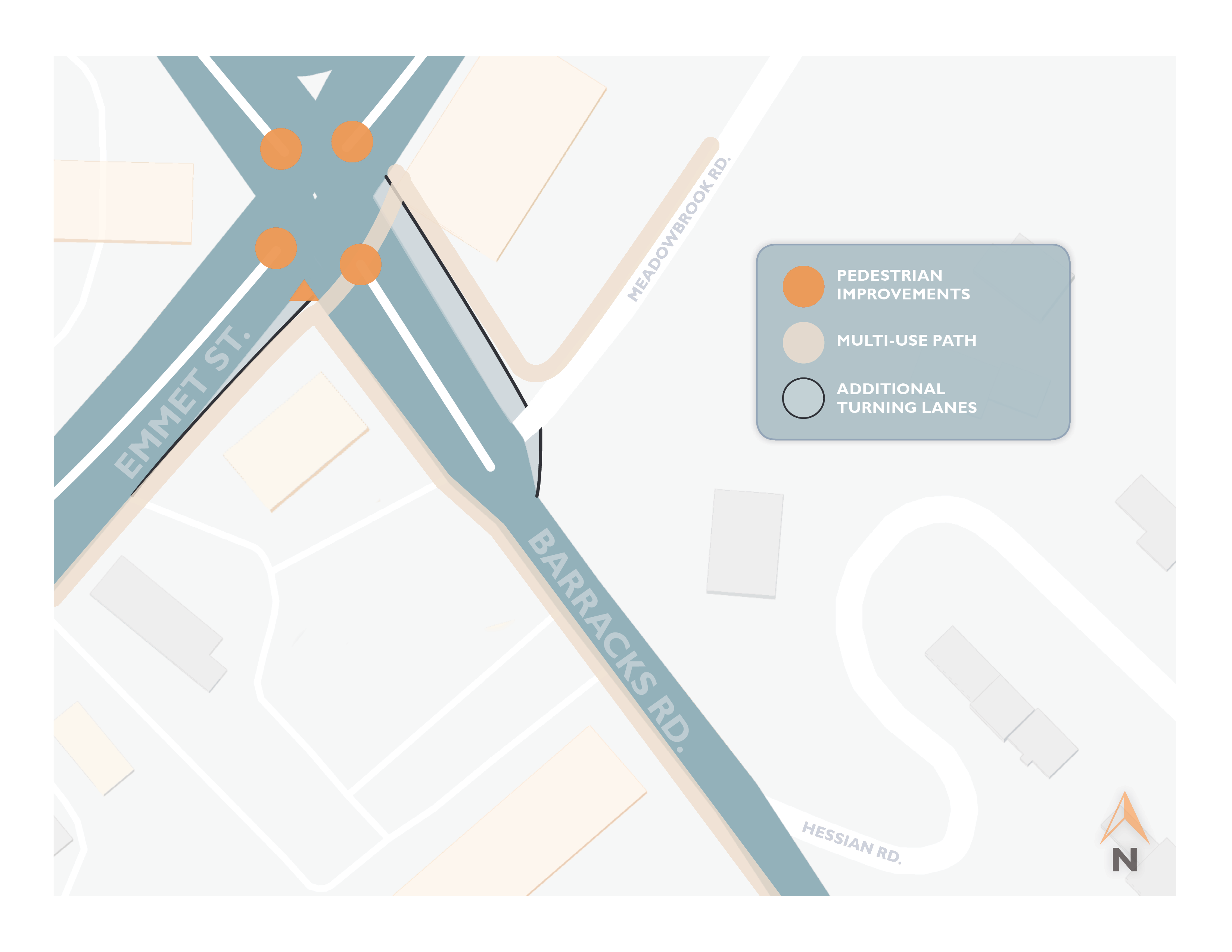 Barracks-Emmet Intersection Improvements Project Map